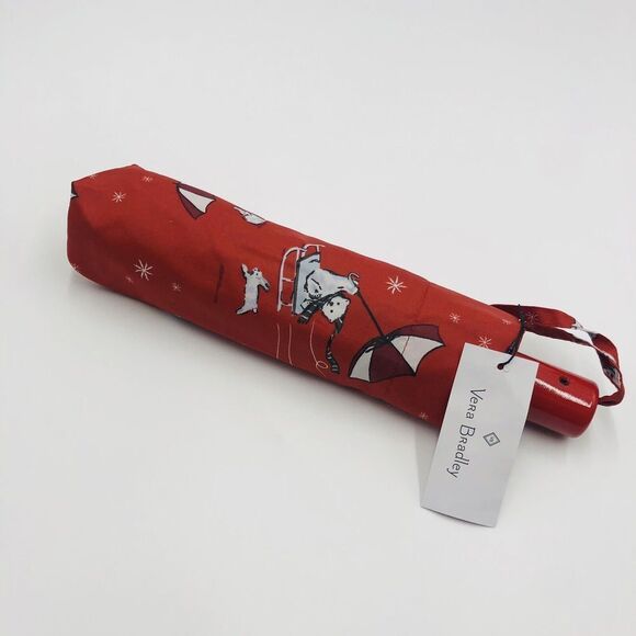 Brand New Vera Bradley Beary‎ Merry Red Umbrella For Women Christmas Theme - Picture 2 of 4